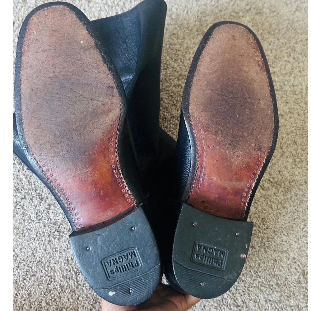 Vintage Lee Kee Kowloon Men's Leather Riding Boots 18
